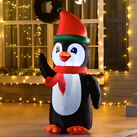 Opblaasbare pingu&iuml;n -  Kerstverlichting buiten - Kerstversiering - Kerst-  79 cm x 67 cm x 155 cm