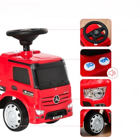 Loopwagen - Speelgoed 1 jaar - Auto speelgoed jongens - Rood - 62,5 L x 28,5 B x 45 H cm