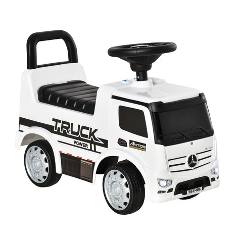 Loopwagen - Speelgoed 1 jaar - Auto speelgoed jongens - Wit - 62,5 L x 28,5 B x 45 H cm