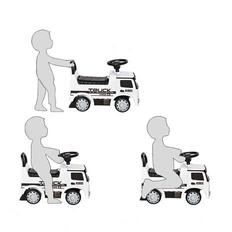 Loopwagen - Speelgoed 1 jaar - Auto speelgoed jongens - Wit - 62,5 L x 28,5 B x 45 H cm