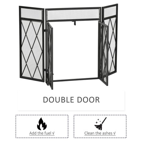 NiceGoodz - Openhaard scherm - Haardscherm - Vonkenscherm - Kachelhek - Haardhek - 120 x 79 cm