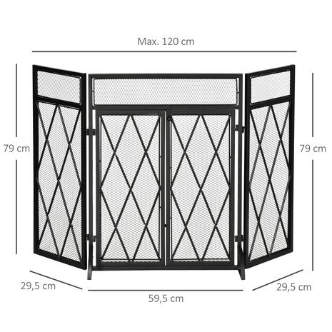 NiceGoodz - Openhaard scherm - Haardscherm - Vonkenscherm - Kachelhek - Haardhek - 120 x 79 cm