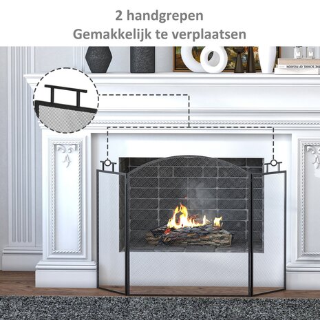 NiceGoodz - Openhaard scherm - Haardscherm - Vonkenscherm - Kachelhek - Haardhek - 128 x 76,5 cm