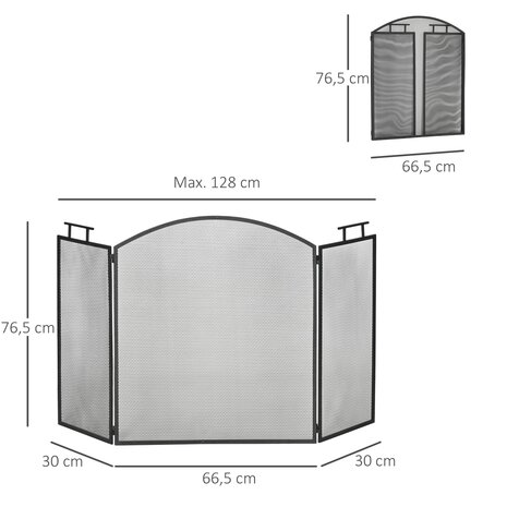 NiceGoodz - Openhaard scherm - Haardscherm - Vonkenscherm - Kachelhek - Haardhek - 128 x 76,5 cm