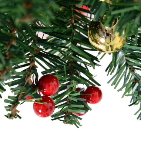 ChristmasGoodz - Kunstkerstboom - Kunstkerstboom met verlichting - 15 Led - Kerstballen - 60 cm - Kerstboom met versiering