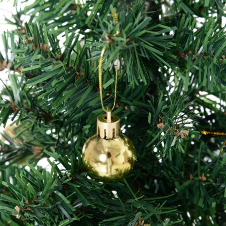 ChristmasGoodz - Kunstkerstboom - Kunstkerstboom met verlichting - 15 Led - Kerstballen - 60 cm - Kerstboom met versiering
