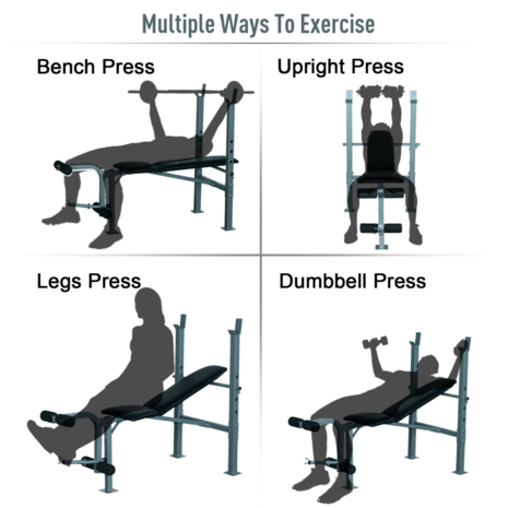 Halterbank - Incline bankdruk bank - Bankdruk bank - Leg extension - Hamstring Curls - Leg Curl