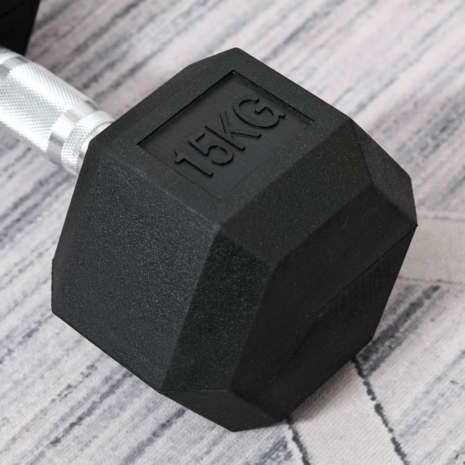 Fitgoodz - Dumbbel - Hexa dumbbell - 15 Kg - Hex Dumbbell - Krachttraining - Crossfit