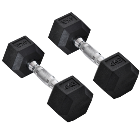 Fitgoodz - Dumbbells - Hexa dumbbell - Set 2x 4 Kg - Hex Dumbbel - Krachttraining - Crossfit