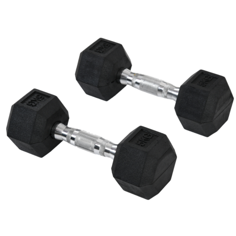 Fitgoodz - Dumbbells - Hexa dumbbell - Set 2x 5 Kg - Hex Dumbbel - Krachttraining - Crossfit