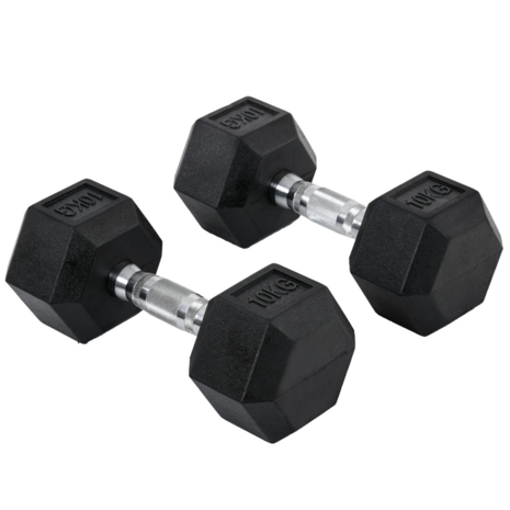 Fitgoodz - Dumbbells - Hexa dumbbell - Set 2x 10 Kg - Hex Dumbbel - Krachttraining - Crossfit