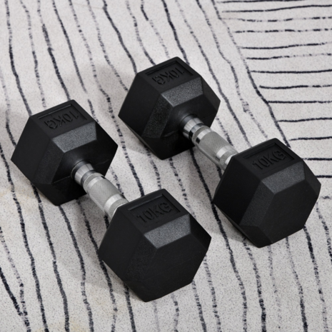 Fitgoodz - Dumbbells - Hexa dumbbell - Set 2x 10 Kg - Hex Dumbbel - Krachttraining - Crossfit