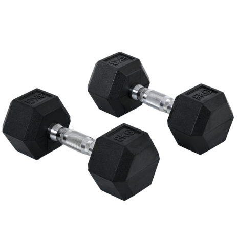 Fitgoodz - Dumbbells - Hexa dumbbell - Set 2x 8 Kg - Hex Dumbbel - Krachttraining - Crossfit