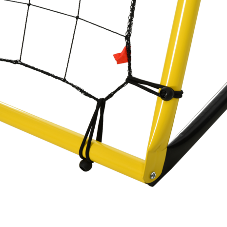 Kickback voetbal Rebounder - Stuitbaltrainer - Verstelbaar -184 x 123 cm - Geel/Zwart