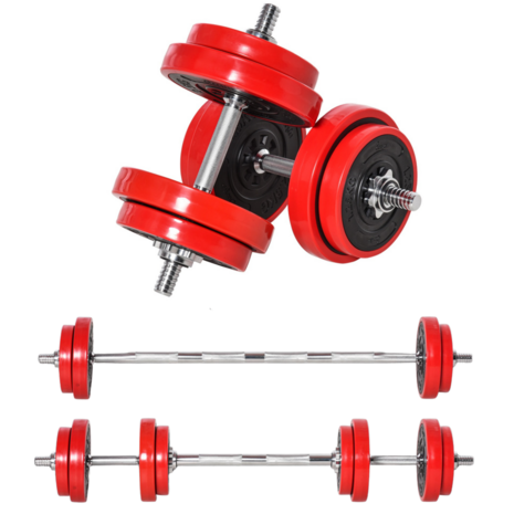 Dumbbell set - Barbell set - Halter - Gewichten - Halterset - Halters - Halterstang met gewichten - 20 Kg