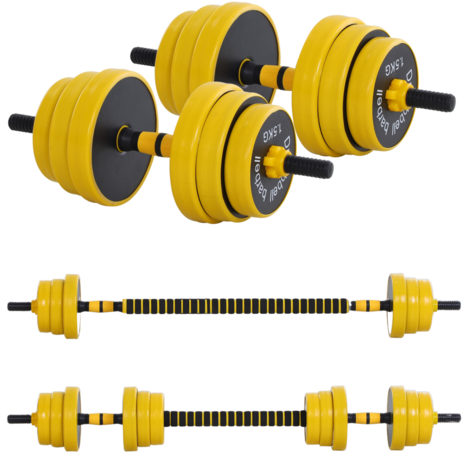 Dumbbell set - Barbell set - Halter - Gewichten - Halterset - Halters - Halterstang met gewichten - 25 Kg