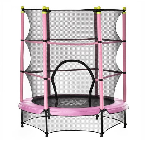 Kindertrampoline met veiligheidsnet - trampoline - speelgoed -  roze    - &Oslash;140 cm