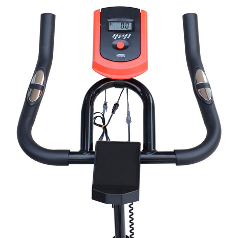 Hometrainer met LCD-display - Hometrainer fiets -  Fietstrainer - Hartslagmeter - Traploze weerstand - Zwart -  85 x 46 x 114 cm