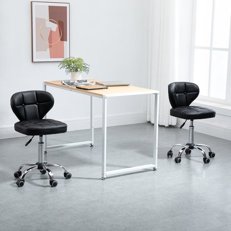 Barkrukken set van 2 - kruk - krukken - stoelen -   kunstleer- donkergrijs - 72 - 87 cm