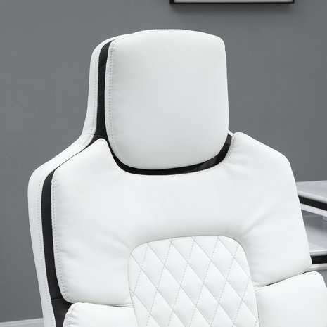 Bureaustoel - Bureaustoel ergonomisch - Directiestoel - Bureaustoelen voor volwassenen - wit - 69 x 67 x 113-121 cm