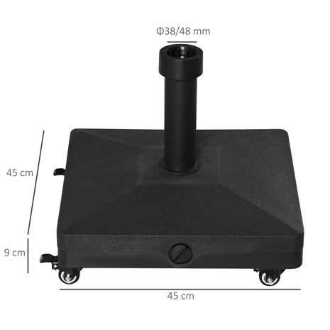 Parasolvoet - Parasol voet - Parasolvoet op wielen - Parasolvoet verrijdbaar - Vulbaar tot 20 Kg