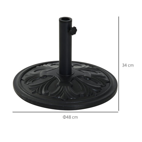 Parasolvoet - Parasol voet - Parasol standaard - 13 Kg - Zwart - &Phi;48 cm