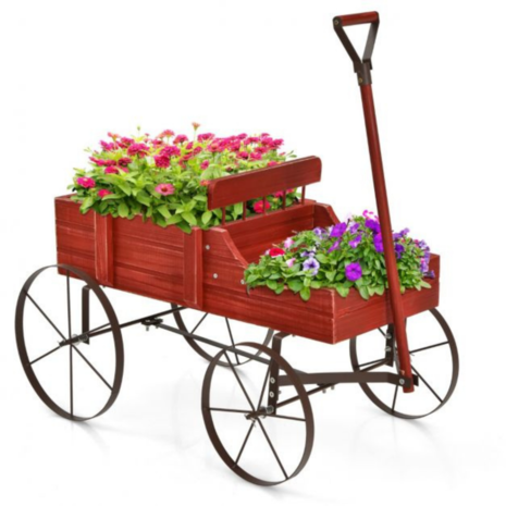 Plantentrolley - Plantenbakken voor buiten - Bloembak - Plantenbak - Bolderwagen - 62 x 34 x 60 cm