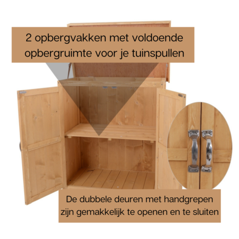 Tuinkast - Tuinkast Hout - Tuinhuis - Opbergkast - 74 x 43 x 88 cm