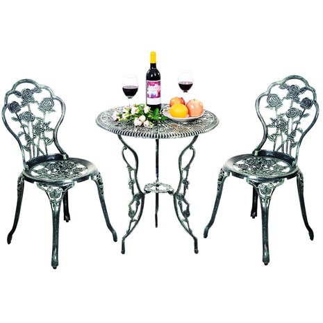 Balkonset - Bistroset - Tuinset - bistroset 2 persoons - Antiek -  Groen - 3 delig