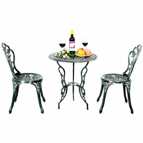 Balkonset - Bistroset - Tuinset - bistroset 2 persoons - Antiek -  Groen - 3 delig
