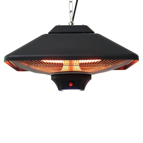 Terrasverwarmer - Hangend - Hangende terrasverwarming - Buitenverwarming - Met verlichting - Met afstandsbediening - 2000 Watt