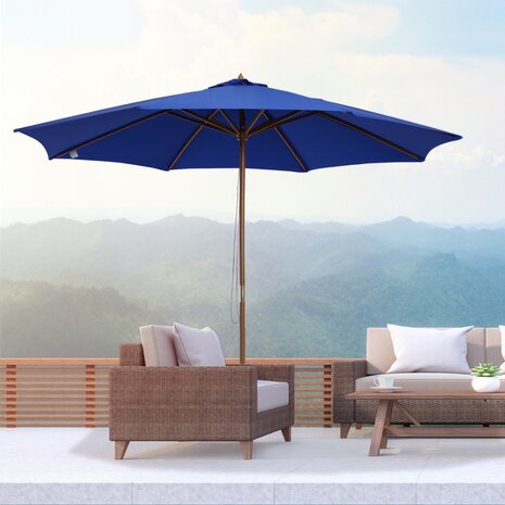 Zonnescherm - Parasol - Balkon Parasol - Knikbaar - 300 x 245 cm - Blauw