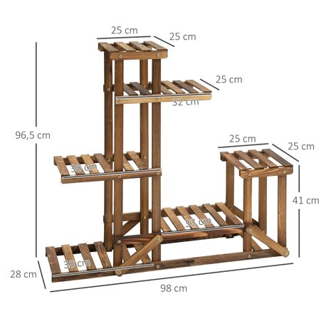 Plantenstandaard met 6 etages &ndash; Plantenrek - 98cm x 28cm x 96.5cm