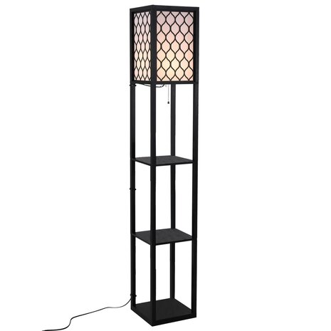 Zenzee vloerlamp - Staande lamp - Stalamp - Stalamp - Met opbergruimte - 26L x 26B x 160H cm - Zwart