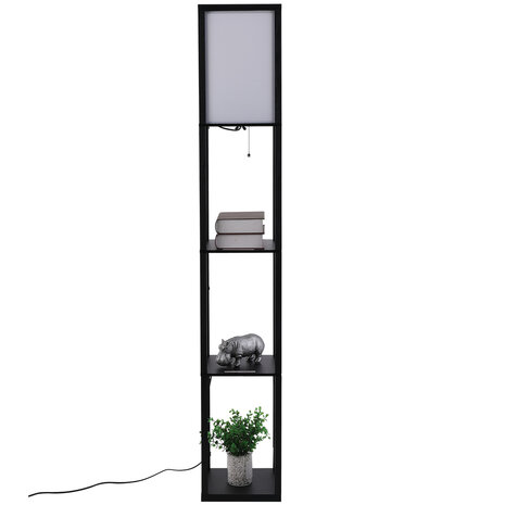 Zenzee vloerlamp - Staande lamp - Stalamp - Modern - Met opbergruimte - 26L x 26B x 160H cm - Zwart