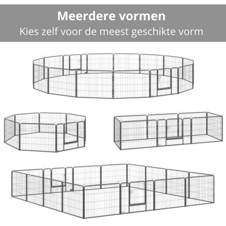 Hondenren - Puppyren - Hondenkennel - XXL - Staal - 320 x 320 x 60 cm