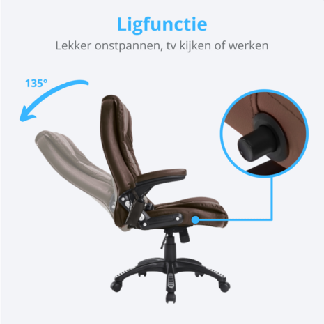 Ergonomische bureaustoel bruin