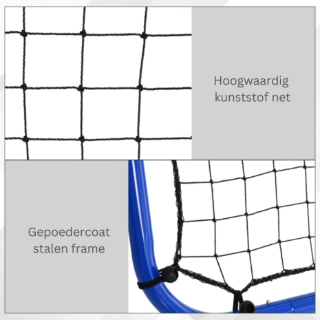 Rebounder voetbal - Rebounder - Kickback - Voetbaldoel - 100x90cm - Blauw