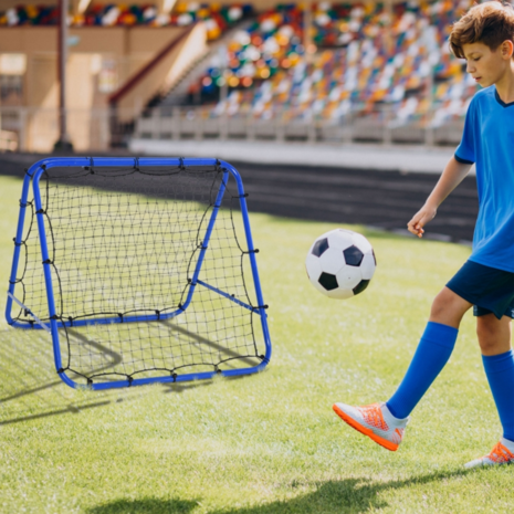 Rebounder voetbal - Rebounder - Kickback - Voetbaldoel - 100x90cm - Blauw