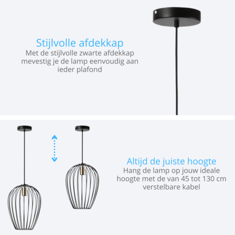 Zenzee Hanglamp - Pendellamp - Designlamp - Industrieel - Metaal - Zwart - &Oslash; 26 x 36 cm - E27