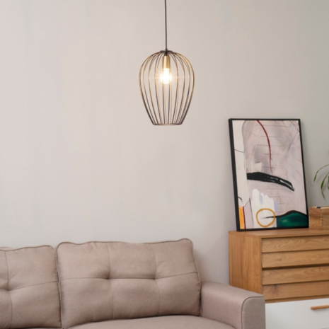 Zenzee Hanglamp - Pendellamp - Designlamp - Industrieel - Metaal - Zwart - &Oslash; 26 x 36 cm - E27