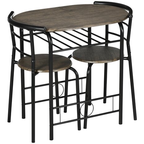 Bistroset 3 delig - Eettafel met stoelen -  Keukentafel -  80 cm x 53 cm x 74,5 cm