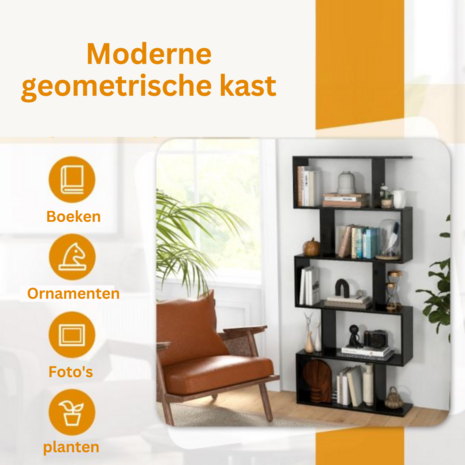 Boekenkast zwart