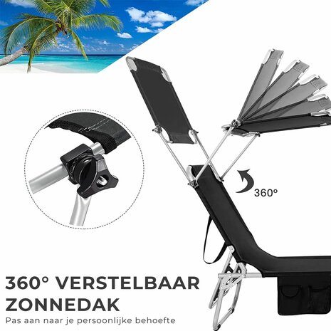 Zenzee ligbed met zonnedak