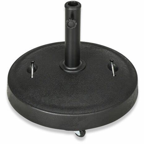 Parasolvoet - Parasol voet - Parasolvoet op wielen - Parasolvoet verrijdbaar - 23,5 Kg - Zwart