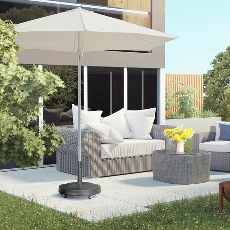 Parasolvoet - Parasol voet - Parasolvoet op wielen - Parasolvoet verrijdbaar - 23,5 Kg - Zwart