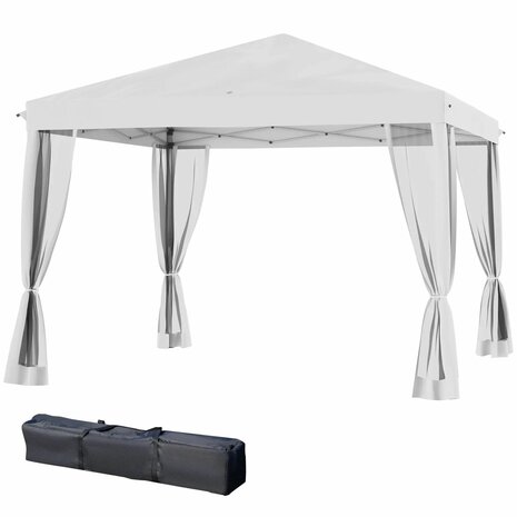 Tuinpaviljoen - Prieel - Partytent - Paviljoen - Zonwering - wit - 3 x 3 m