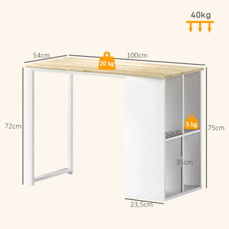 Bureau met opbergvakken
