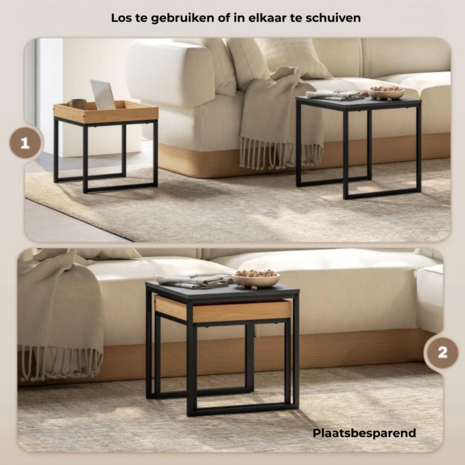 Bijzettafel set van 2 