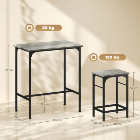 Bartafel met barstoelen